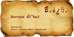 Borsos Ábel névjegykártya
