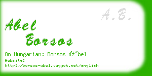 abel borsos business card